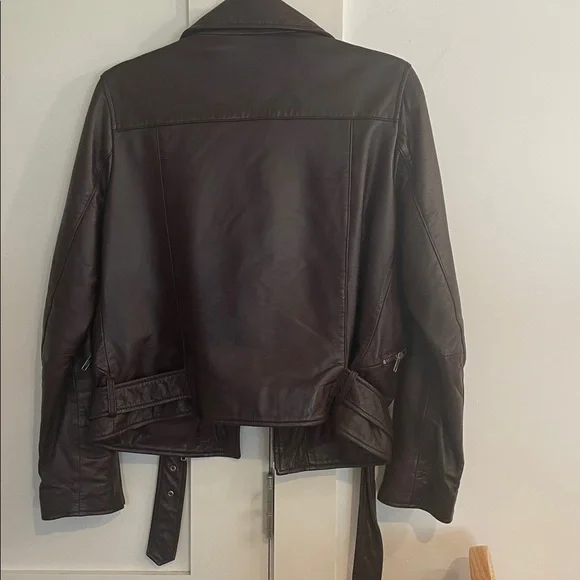 Quince 100% sheep Leather Motorcycle Jacket, color port , size medium - Picture 9 of 12